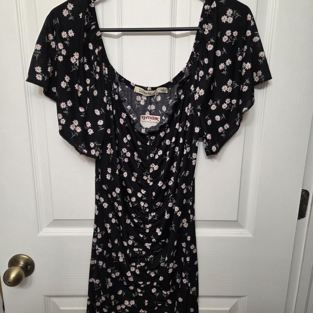 Floral Black Dress